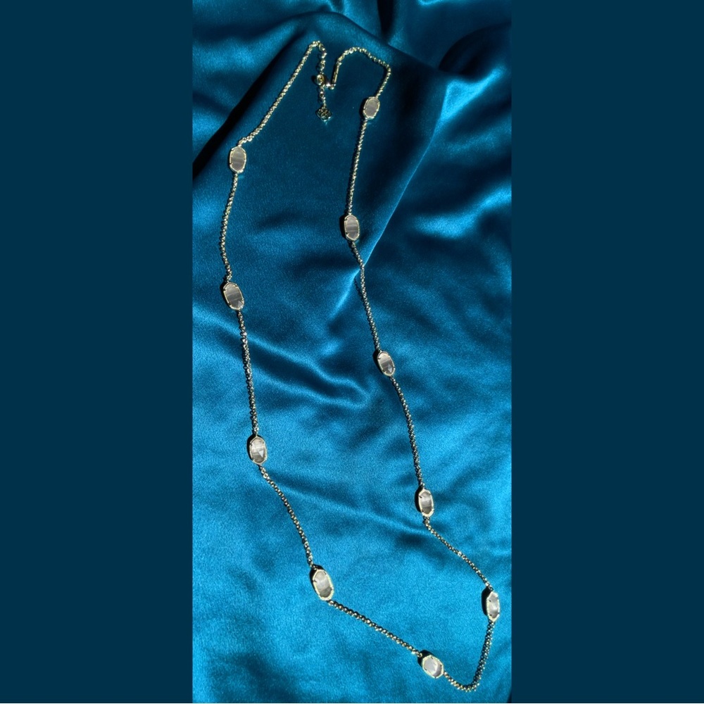 Kendra Scott Kelsie Station Necklace Gold Chain – Classic Statement Jewelry